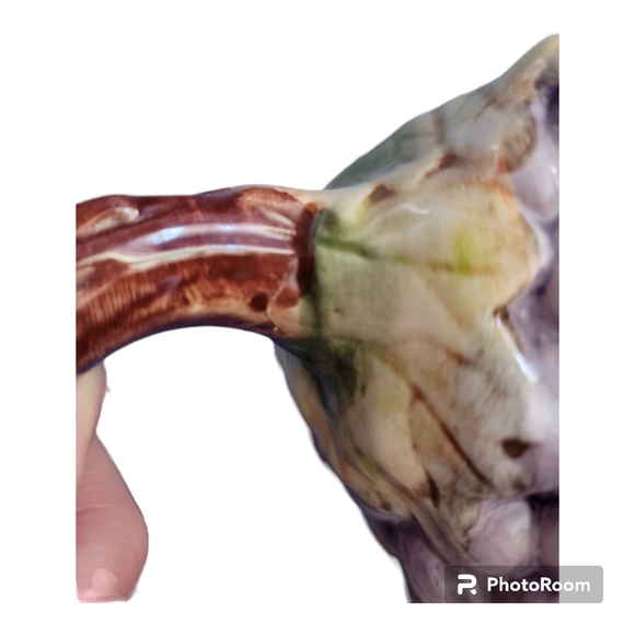 Majolica Portuguese pottery hand painted grape coffee tea pot 213 vtg - Picture 8 of 8